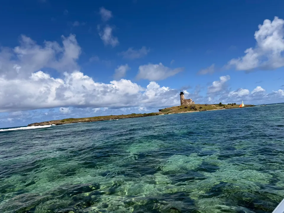 Ile aux Phare lighthouse islet in the South East lagoon